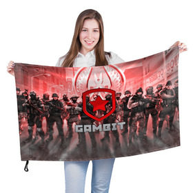 Флаг 3D с принтом GAMBIT CS GO , 100% полиэстер | плотность ткани — 95 г/м2, размер — 67 х 109 см. Принт наносится с одной стороны | 