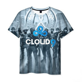 Мужская футболка 3D с принтом CLOUD 9 CS GO , 100% полиэфир | прямой крой, круглый вырез горловины, длина до линии бедер | cloud 9 | counter strike | cs go | esports | team | известные | киберспорт | мировые | спорт