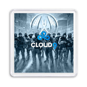 Магнит 55*55 с принтом CLOUD 9 CS GO , Пластик | Размер: 65*65 мм; Размер печати: 55*55 мм | Тематика изображения на принте: cloud 9 | counter strike | cs go | esports | team | известные | киберспорт | мировые | спорт