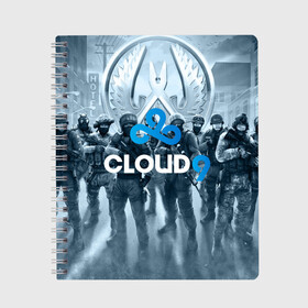 Тетрадь с принтом CLOUD 9 CS GO , 100% бумага | 48 листов, плотность листов — 60 г/м2, плотность картонной обложки — 250 г/м2. Листы скреплены сбоку удобной пружинной спиралью. Уголки страниц и обложки скругленные. Цвет линий — светло-серый
 | cloud 9 | counter strike | cs go | esports | team | известные | киберспорт | мировые | спорт