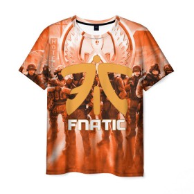 Мужская футболка 3D с принтом FNATIC CS GO , 100% полиэфир | прямой крой, круглый вырез горловины, длина до линии бедер | counter strike | cs | cs go | fnatic | global | go.offensive | шутер
