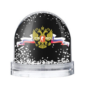 Снежный шар с принтом CS GO RUSSIAN TEAM , Пластик | Изображение внутри шара печатается на глянцевой фотобумаге с двух сторон | global offensive | герб | россия | флаг