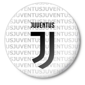 Значок с принтом Juventus 2018 Original ,  металл | круглая форма, металлическая застежка в виде булавки | juventus | спорт | спортивные | футбол | футбольный клуб | ювентус