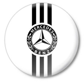 Значок с принтом MERCEDES BENZ ,  металл | круглая форма, металлическая застежка в виде булавки |   | автомобильные | машины