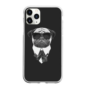 Чехол для iPhone 11 Pro матовый с принтом Мопс в черном , Силикон |  | Тематика изображения на принте: домашние животные | мопс | пес | песик | собака | собачка