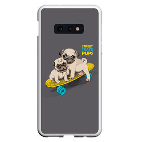 Чехол для Samsung S10E с принтом Street skate PUPS , Силикон | Область печати: задняя сторона чехла, без боковых панелей | домашние животные | мопс | пес | песик | собака | собачка