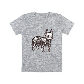 Детская футболка хлопок с принтом Бульдог ренген , 100% хлопок | круглый вырез горловины, полуприлегающий силуэт, длина до линии бедер | бульдог | домашние животные | пес | песик | собака | собачка | французский бульдог