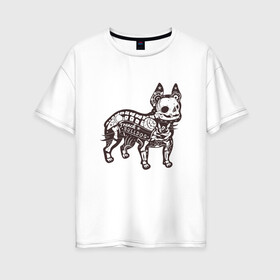 Женская футболка хлопок Oversize с принтом Бульдог ренген , 100% хлопок | свободный крой, круглый ворот, спущенный рукав, длина до линии бедер
 | бульдог | домашние животные | пес | песик | собака | собачка | французский бульдог