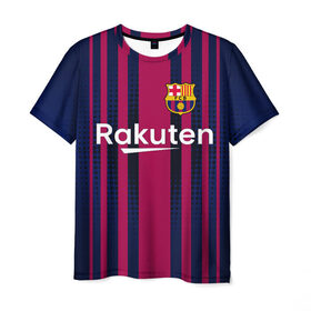 Мужская футболка 3D с принтом Barcelona FC , 100% полиэфир | прямой крой, круглый вырез горловины, длина до линии бедер | barcelona | club | football | soccer | sport | team | атрибутика | барса | барселона | клуб | спорт | футбол