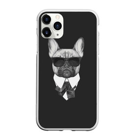 Чехол для iPhone 11 Pro матовый с принтом Бульдог в черном , Силикон |  | бульдог | домашние животные | пес | песик | собака | собачка | французский бульдог