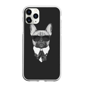 Чехол для iPhone 11 Pro Max матовый с принтом Бульдог в черном , Силикон |  | бульдог | домашние животные | пес | песик | собака | собачка | французский бульдог