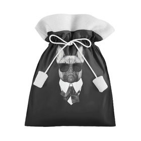 Подарочный 3D мешок с принтом Бульдог в черном , 100% полиэстер | Размер: 29*39 см | Тематика изображения на принте: бульдог | домашние животные | пес | песик | собака | собачка | французский бульдог