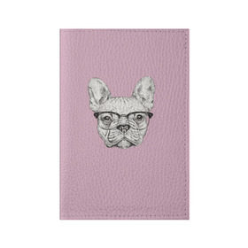 Обложка для паспорта матовая кожа с принтом Бульдог в очках , натуральная матовая кожа | размер 19,3 х 13,7 см; прозрачные пластиковые крепления | бульдог | домашние животные | пес | песик | собака | собачка | французский бульдог