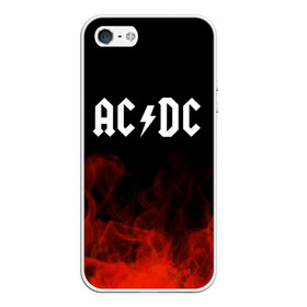 Чехол для iPhone 5/5S матовый с принтом AC DC , Силикон | Область печати: задняя сторона чехла, без боковых панелей | ac dc | logo | metal | music | rock | лого | логотип | метал | музыка | рок