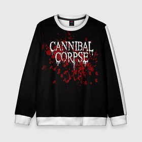 Детский свитшот 3D с принтом Cannibal Corpse , 100% полиэстер | свободная посадка, прямой крой, мягкая тканевая резинка на рукавах и понизу свитшота | cannibal corpse | logo | metal | music | rock | лого | логотип | метал | музыка | рок