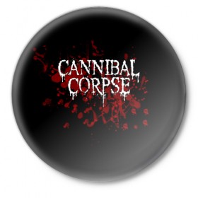 Значок с принтом Cannibal Corpse ,  металл | круглая форма, металлическая застежка в виде булавки | Тематика изображения на принте: cannibal corpse | logo | metal | music | rock | лого | логотип | метал | музыка | рок