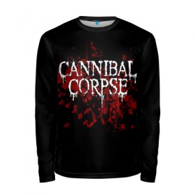 Мужской лонгслив 3D с принтом Cannibal Corpse , 100% полиэстер | длинные рукава, круглый вырез горловины, полуприлегающий силуэт | Тематика изображения на принте: cannibal corpse | logo | metal | music | rock | лого | логотип | метал | музыка | рок