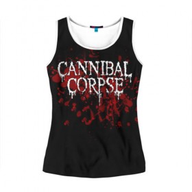 Женская майка 3D с принтом Cannibal Corpse , 100% полиэстер | круглая горловина, прямой силуэт, длина до линии бедра | cannibal corpse | logo | metal | music | rock | лого | логотип | метал | музыка | рок