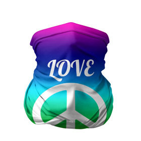 Бандана-труба 3D с принтом Love and Peace , 100% полиэстер, ткань с особыми свойствами — Activecool | плотность 150‒180 г/м2; хорошо тянется, но сохраняет форму | любовь и мир | мир | хиппи