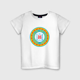 Детская футболка хлопок с принтом Чечня , 100% хлопок | круглый вырез горловины, полуприлегающий силуэт, длина до линии бедер | 95 | герб | кавказ | чечня