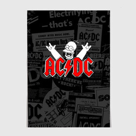 Постер с принтом AC/DC , 100% бумага
 | бумага, плотность 150 мг. Матовая, но за счет высокого коэффициента гладкости имеет небольшой блеск и дает на свету блики, но в отличии от глянцевой бумаги не покрыта лаком | ас | ац | диси | дс | дц | исидиси | эйси