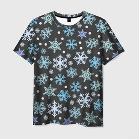 Мужская футболка 3D с принтом Snow , 100% полиэфир | прямой крой, круглый вырез горловины, длина до линии бедер | deer | ho | merry christmas | new year | santa | xmas | дед мороз | зима | клаус | новый год | ночь | олени | праздник | рождество | санта | снег