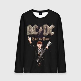 Мужской лонгслив 3D с принтом AC/DC , 100% полиэстер | длинные рукава, круглый вырез горловины, полуприлегающий силуэт | Тематика изображения на принте: ас | ац | диси | дс | дц | исидиси | эйси