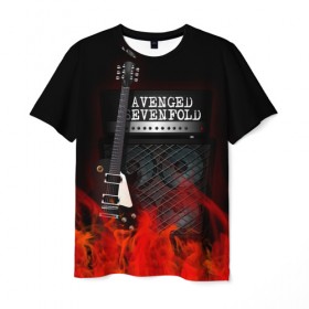 Мужская футболка 3D с принтом Avenged Sevenfold , 100% полиэфир | прямой крой, круглый вырез горловины, длина до линии бедер | 