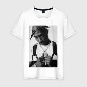 Мужская футболка хлопок с принтом 2pac , 100% хлопок | прямой крой, круглый вырез горловины, длина до линии бедер, слегка спущенное плечо. | 2pac | hip hop тупак | rap
