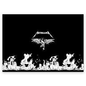 Поздравительная открытка с принтом Metallica , 100% бумага | плотность бумаги 280 г/м2, матовая, на обратной стороне линовка и место для марки
 | metallica | группа | джеймс хэтфилд | кирк хэмметт | ларс ульрих | метал | металика | металлика | миталика | музыка | роберт трухильо | рок | трэш | трэшметал | хард | хардрок | хеви | хевиметал