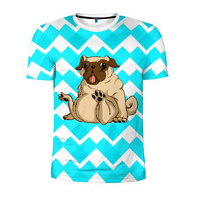 Мужская футболка 3D спортивная с принтом Забавный мопс , 100% полиэстер с улучшенными характеристиками | приталенный силуэт, круглая горловина, широкие плечи, сужается к линии бедра | animal | dog | pet | pug | puppy | арт | бульдог | животные | милые | мопс | пес | собаки | текстура