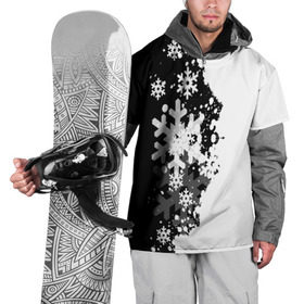 Накидка на куртку 3D с принтом Снежные узоры , 100% полиэстер |  | black | christmas | new year | pattern | white | абстракция | зима | новый год | рождество | снег | снежинки | узор | черно белые
