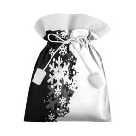 Подарочный 3D мешок с принтом Снежные узоры , 100% полиэстер | Размер: 29*39 см | Тематика изображения на принте: black | christmas | new year | pattern | white | абстракция | зима | новый год | рождество | снег | снежинки | узор | черно белые