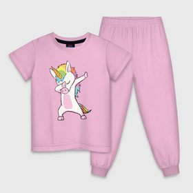 Детская пижама хлопок с принтом Единорог радуга , 100% хлопок |  брюки и футболка прямого кроя, без карманов, на брюках мягкая резинка на поясе и по низу штанин
 | единорог | пони