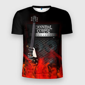 Мужская футболка 3D спортивная с принтом Cannibal Corpse , 100% полиэстер с улучшенными характеристиками | приталенный силуэт, круглая горловина, широкие плечи, сужается к линии бедра | Тематика изображения на принте: cannibal corpse | logo | metal | music | rock | лого | логотип | метал | музыка | рок