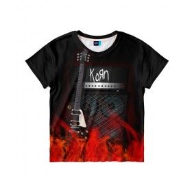 Детская футболка 3D с принтом Korn , 100% гипоаллергенный полиэфир | прямой крой, круглый вырез горловины, длина до линии бедер, чуть спущенное плечо, ткань немного тянется | Тематика изображения на принте: korn | logo | metal | music | rock | лого | логотип | метал | музыка | рок