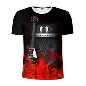 Мужская футболка 3D спортивная с принтом Marilyn Manson , 100% полиэстер с улучшенными характеристиками | приталенный силуэт, круглая горловина, широкие плечи, сужается к линии бедра | logo | marilyn manson | metal | music | rock | лого | логотип | метал | музыка | рок