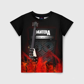 Детская футболка 3D с принтом Pantera , 100% гипоаллергенный полиэфир | прямой крой, круглый вырез горловины, длина до линии бедер, чуть спущенное плечо, ткань немного тянется | logo | metal | music | pantera | rock | лого | логотип | метал | музыка | рок