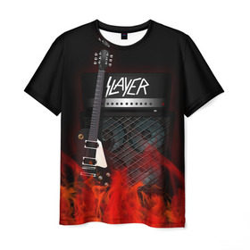 Мужская футболка 3D с принтом Slayer , 100% полиэфир | прямой крой, круглый вырез горловины, длина до линии бедер | 