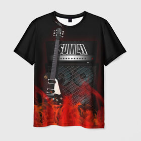 Мужская футболка 3D с принтом Sum 41 , 100% полиэфир | прямой крой, круглый вырез горловины, длина до линии бедер | logo | metal | music | rock | sum 41 | sum41 | лого | логотип | метал | музыка | рок