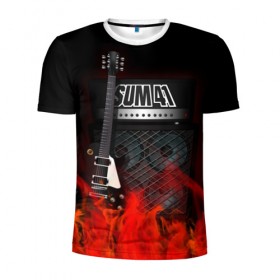 Мужская футболка 3D спортивная с принтом Sum 41 , 100% полиэстер с улучшенными характеристиками | приталенный силуэт, круглая горловина, широкие плечи, сужается к линии бедра | logo | metal | music | rock | sum 41 | sum41 | лого | логотип | метал | музыка | рок
