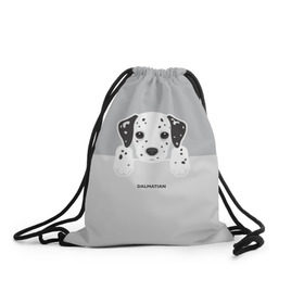 Рюкзак-мешок 3D с принтом Dalmatian Puppy , 100% полиэстер | плотность ткани — 200 г/м2, размер — 35 х 45 см; лямки — толстые шнурки, застежка на шнуровке, без карманов и подкладки | далматин | далматинец | домашние животные | пес | песик | собака | собачка | терьер | шпиц