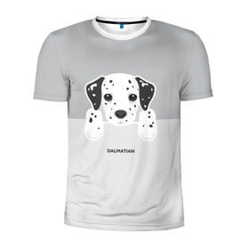 Мужская футболка 3D спортивная с принтом Dalmatian Puppy , 100% полиэстер с улучшенными характеристиками | приталенный силуэт, круглая горловина, широкие плечи, сужается к линии бедра | далматин | далматинец | домашние животные | пес | песик | собака | собачка | терьер | шпиц