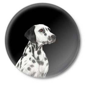 Значок с принтом Далматинец арт ,  металл | круглая форма, металлическая застежка в виде булавки | Тематика изображения на принте: далматин | далматинец | домашние животные | пес | песик | собака | собачка | терьер | шпиц