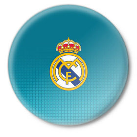 Значок с принтом Real Madrid 2018 Original ,  металл | круглая форма, металлическая застежка в виде булавки | emirates | fc | real madrid | геометрия | реал мадрид | футбольный клуб | эмблема