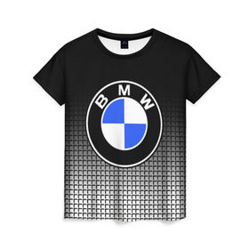Женская футболка 3D с принтом BMW 2018 Black and White IV , 100% полиэфир ( синтетическое хлопкоподобное полотно) | прямой крой, круглый вырез горловины, длина до линии бедер | bmw | автомобильные | бмв | машины