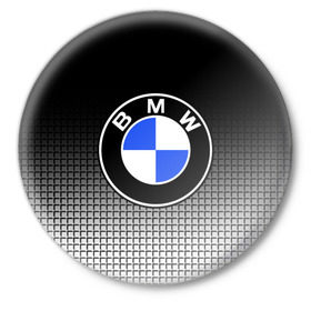 Значок с принтом BMW 2018 Black and White IV ,  металл | круглая форма, металлическая застежка в виде булавки | bmw | автомобильные | бмв | машины