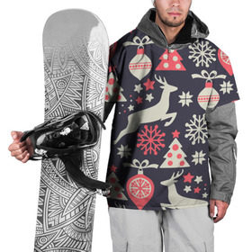 Накидка на куртку 3D с принтом Зимние фантазии , 100% полиэстер |  | елка | елочные игрушки | новый год | олень | снег | снежинки