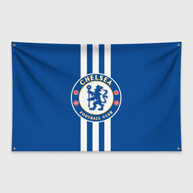 Флаг-баннер с принтом Chelsea 2018 White Line , 100% полиэстер | размер 67 х 109 см, плотность ткани — 95 г/м2; по краям флага есть четыре люверса для крепления | chelsea | спорт | спортивные | футбол | футбольный клуб | челси