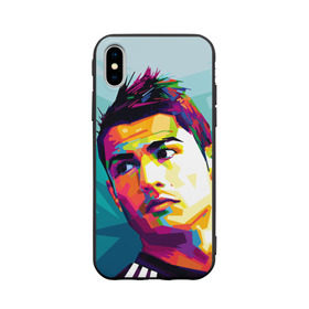 Чехол для Apple iPhone X силиконовый матовый с принтом Cristiano Ronaldo , Силикон | Печать на задней стороне чехла, без боковой панели | Тематика изображения на принте: криштиану | реал мадрид | роналду